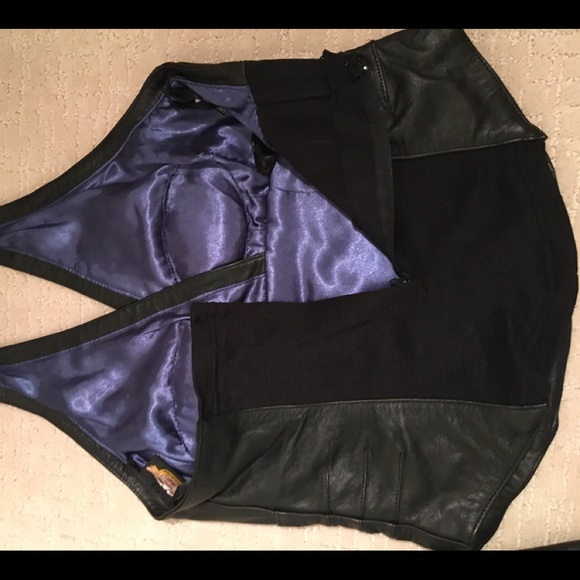 HD blue flames leather halter top and skort - Picture 14 of 15